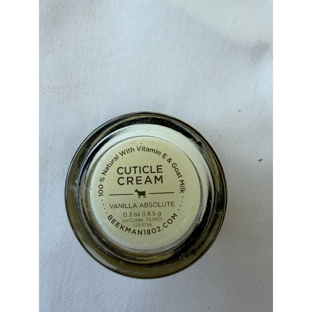 Beekman 1802 Vanilla Absolute Cuticle Cream 0.3 oz Goat Milk Vitamin E Natural